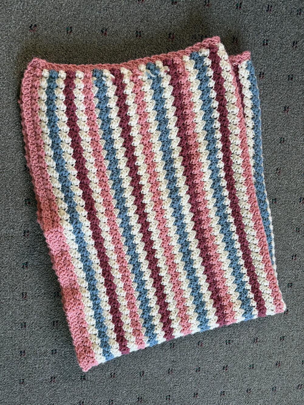Homemade Crochet Blanket Throw 55"x40"